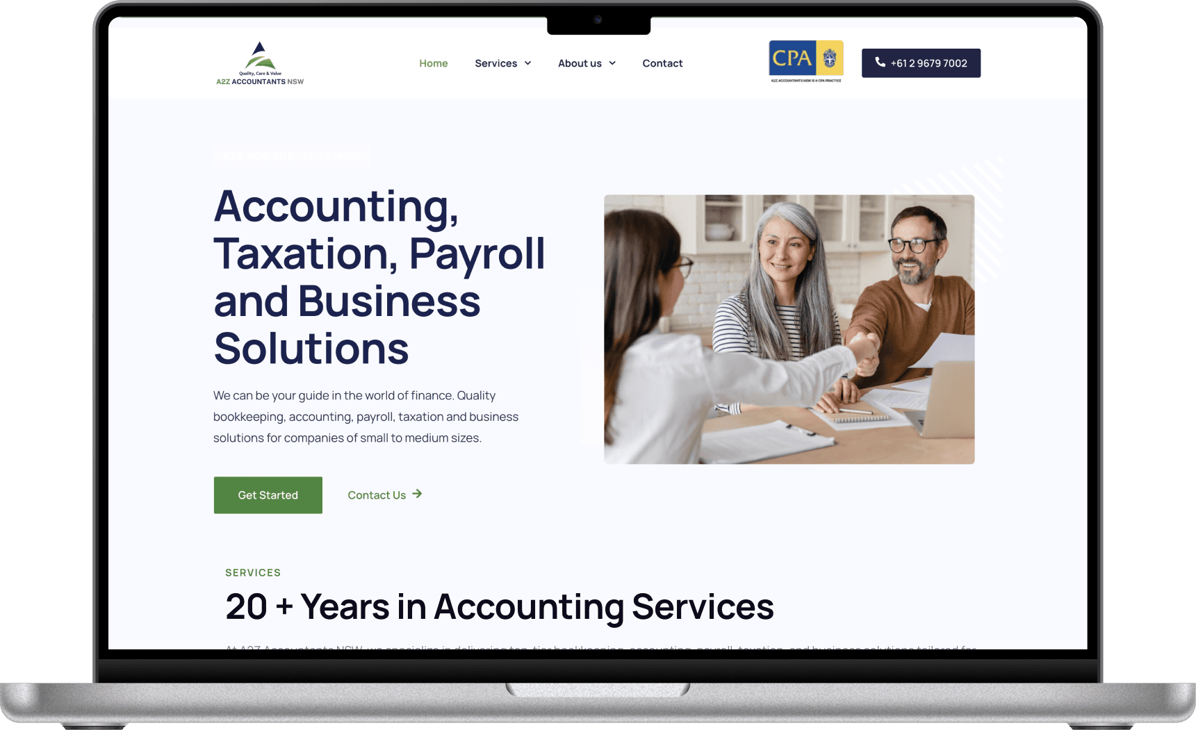 A2Z Accountants website