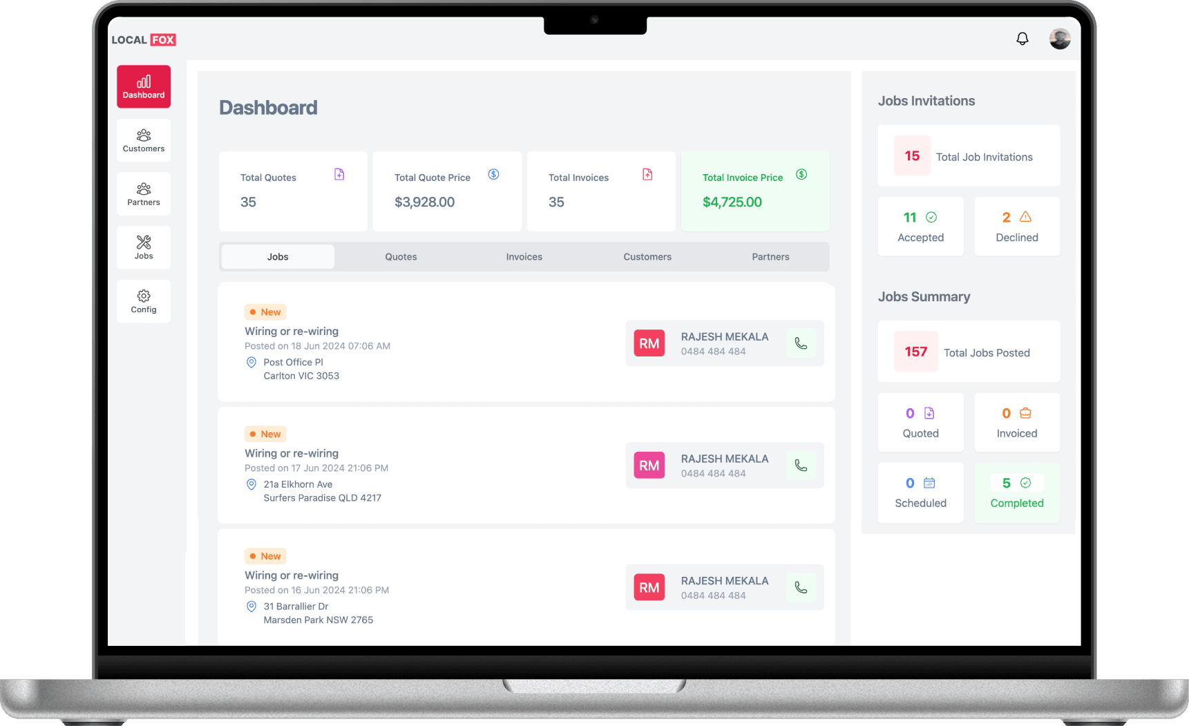 Localfox admin website
