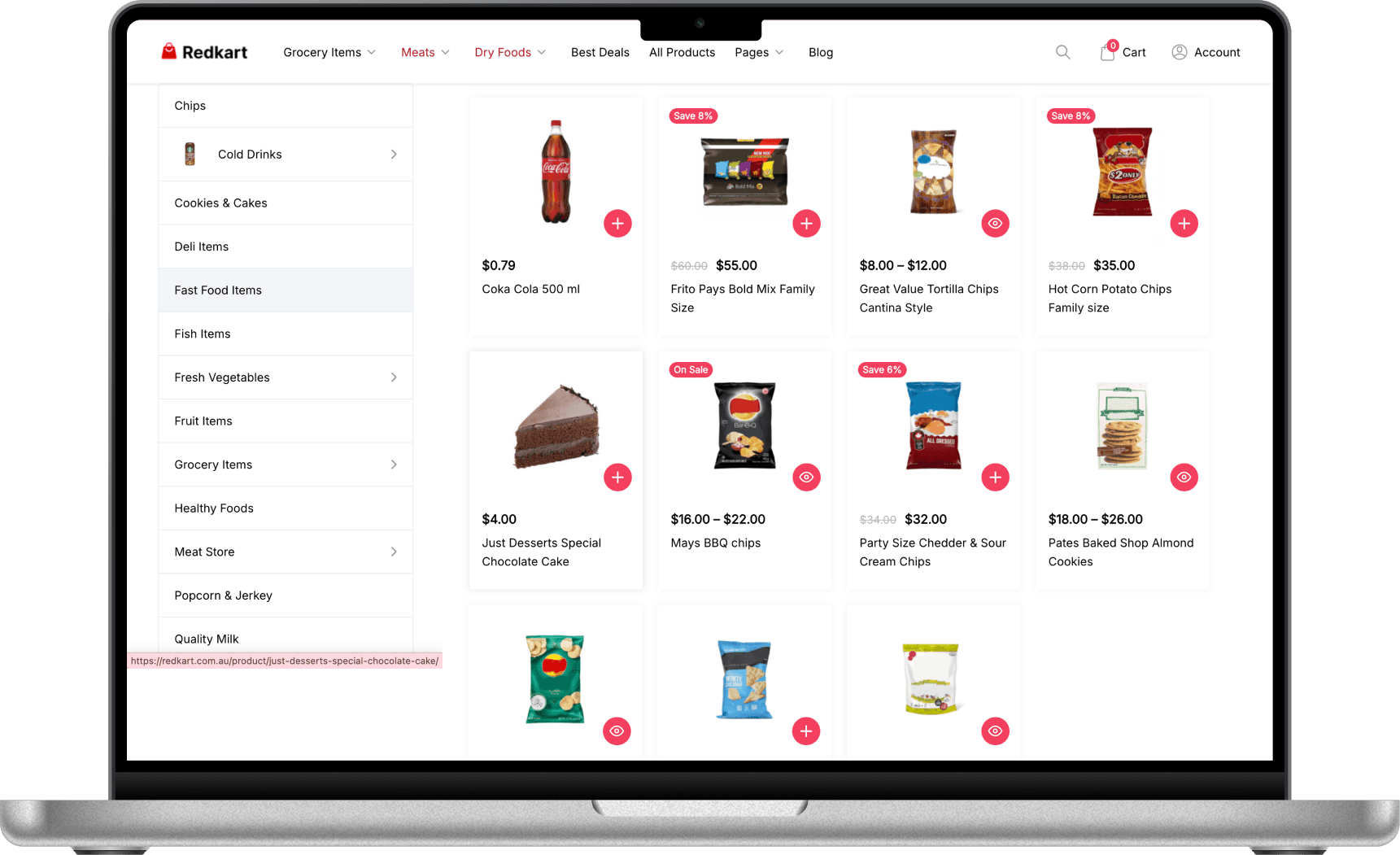 Redkart shop website